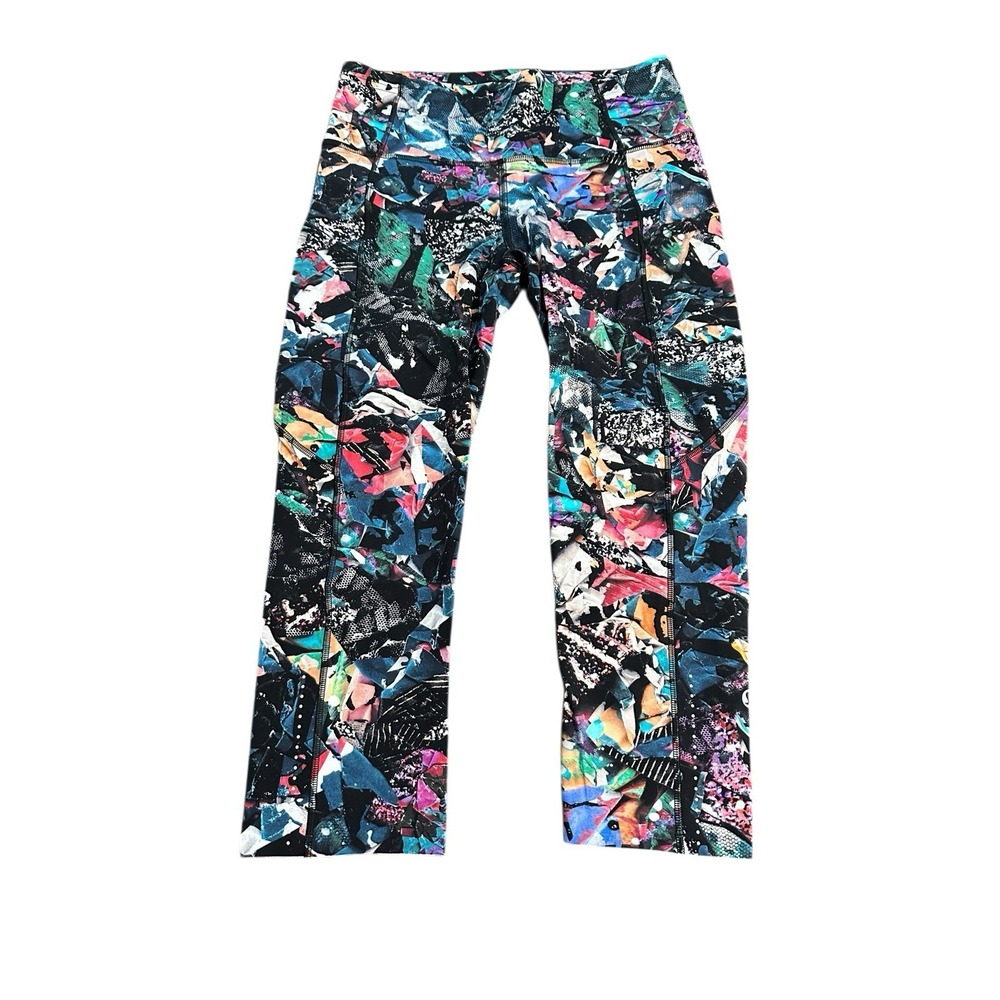 Lululemon Fast Free Leggings Size 6 Crop II Nulux 19"Color Crush Multi #EE11-0